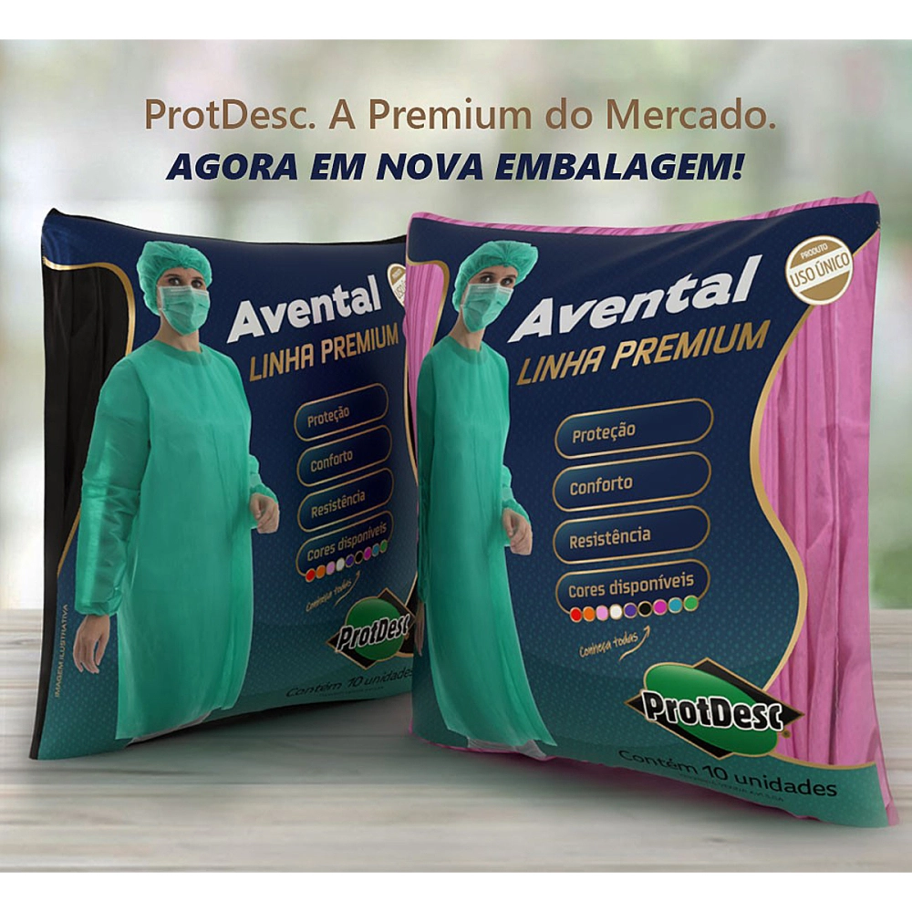 Avental Descartavel BrancoTNT Manga Longa 10 Unidades Gramatura 30 Protdesc