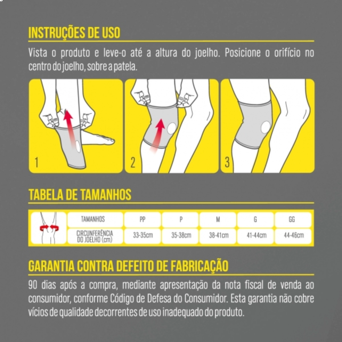 Joelheira Com OrifÍcio e Reforço Patelar Preta Kestal 
