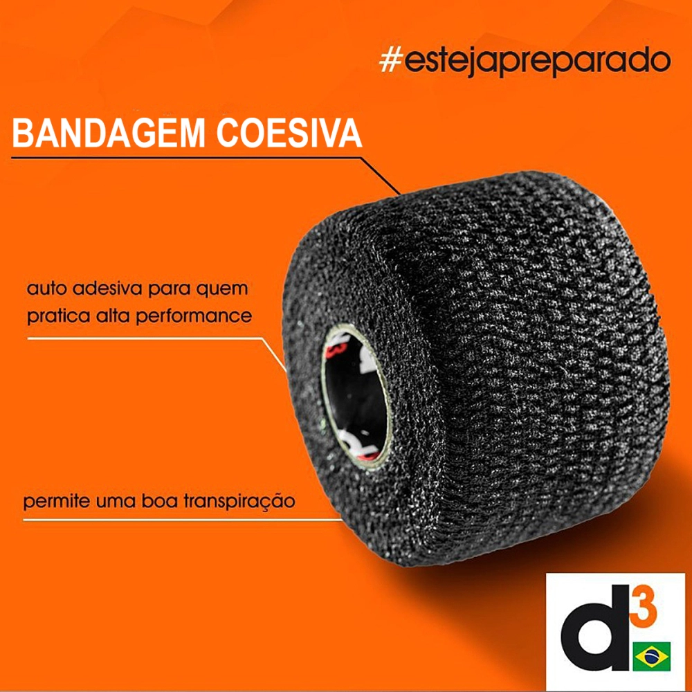 Bandagem Elástica Adesiva Autoaderente Coesiva Coban Imobilização Compressão Resistente 100MM x 5 M D3 Tape