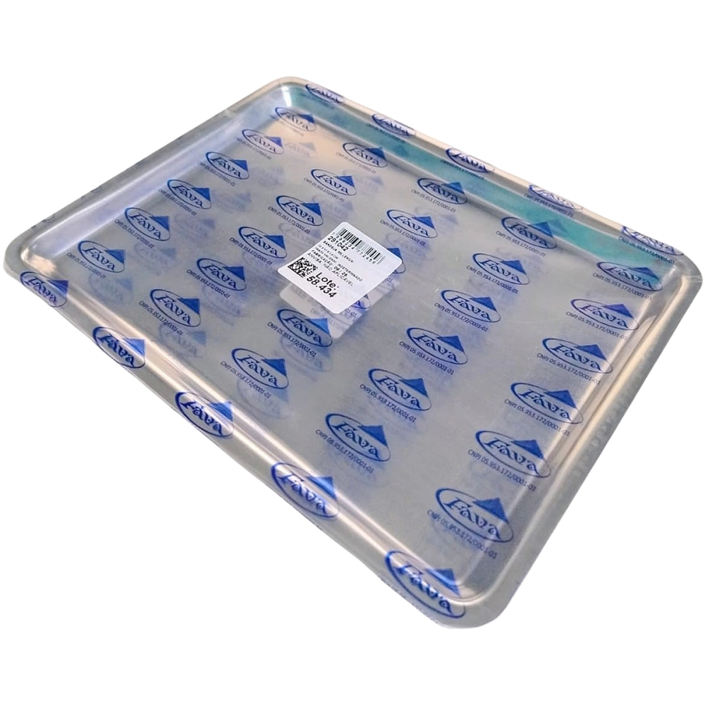 Bandeja Retangular Para Instrumentos Equipamentos Cirúrgicos Em Aço Inox Mileniun FAVA 22 x 17 x 1,5 cm