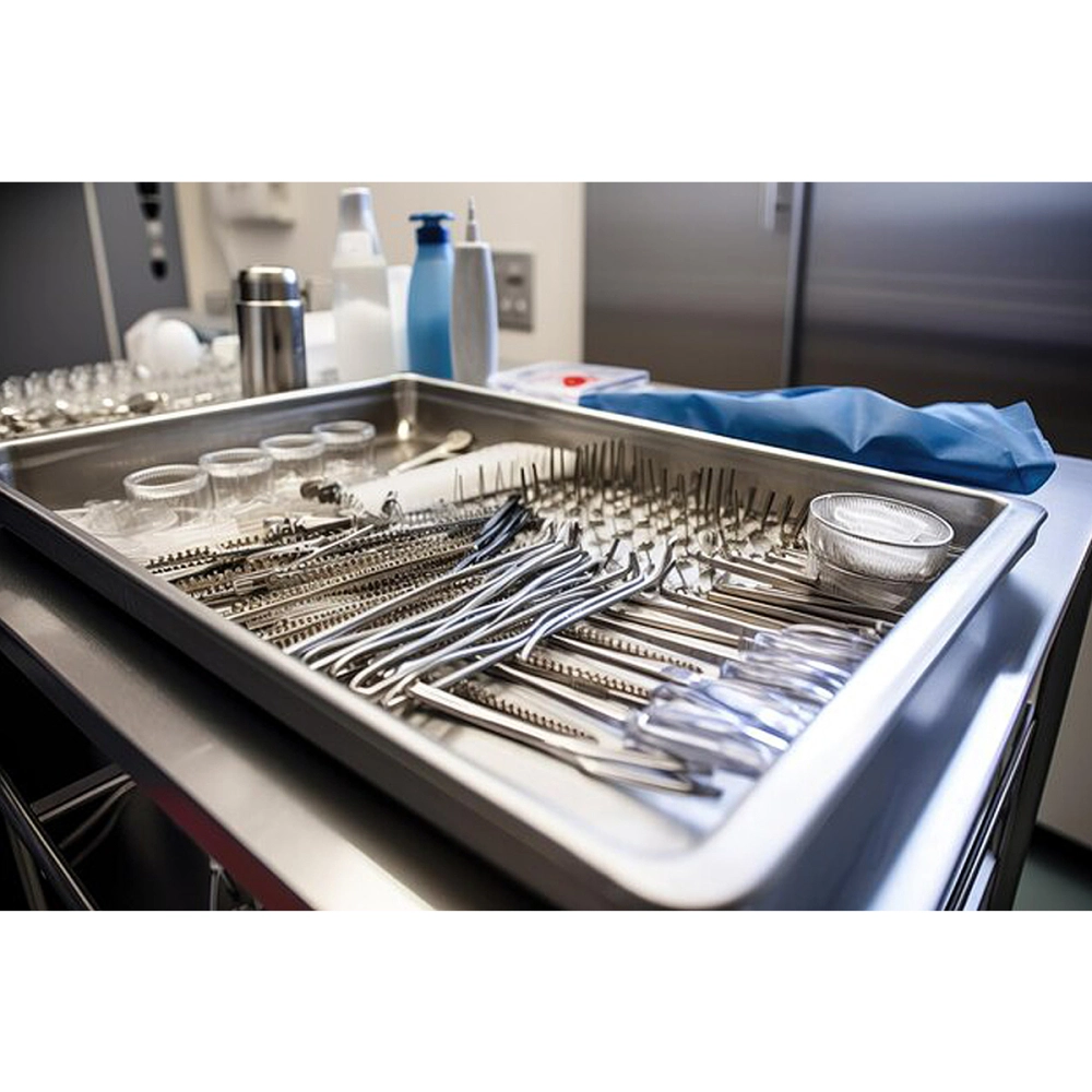 Bandeja Retangular Para Instrumentos Equipamentos Cirúrgicos Em Aço Inox Mileniun FAVA 30 X 20 X 4 CM