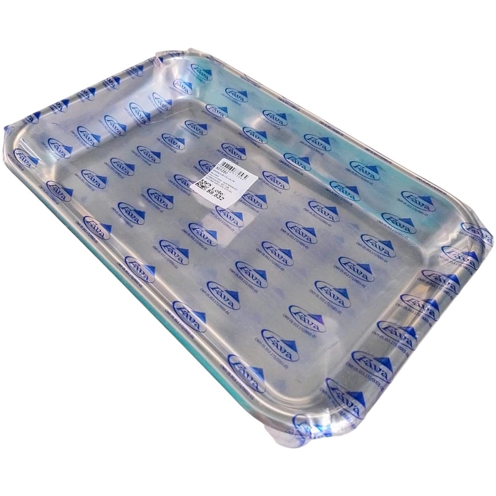 Bandeja Retangular Para Instrumentos Equipamentos Cirúrgicos Em Aço Inox Mileniun FAVA 30 X 20 X 4 CM