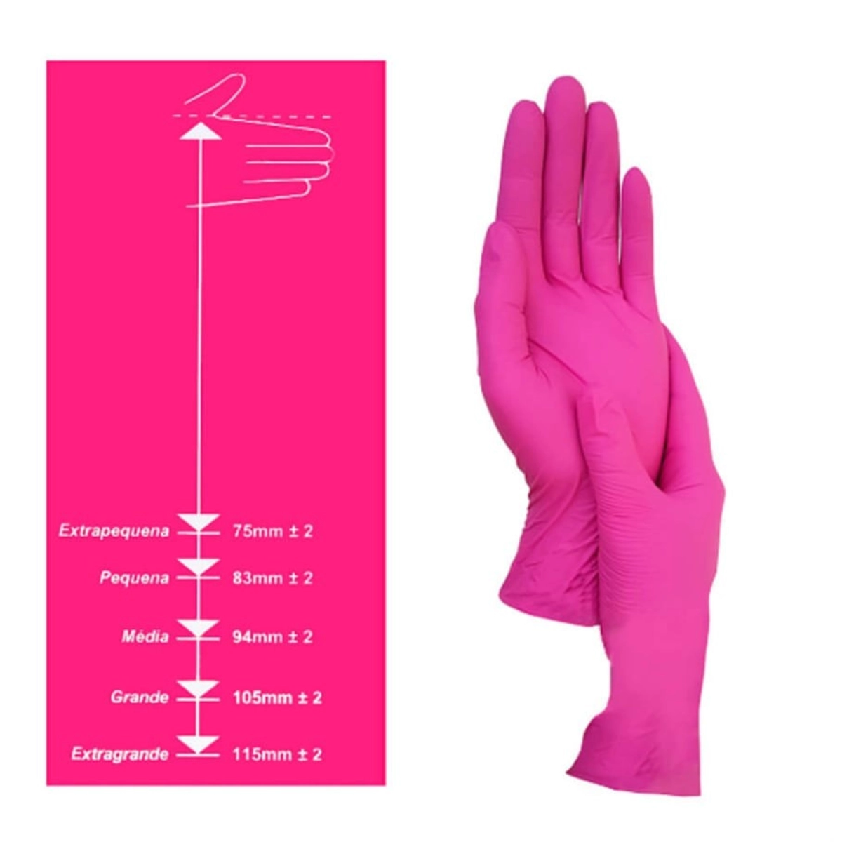 Luva para Procedimento Nitrílica Rosa SuperMax