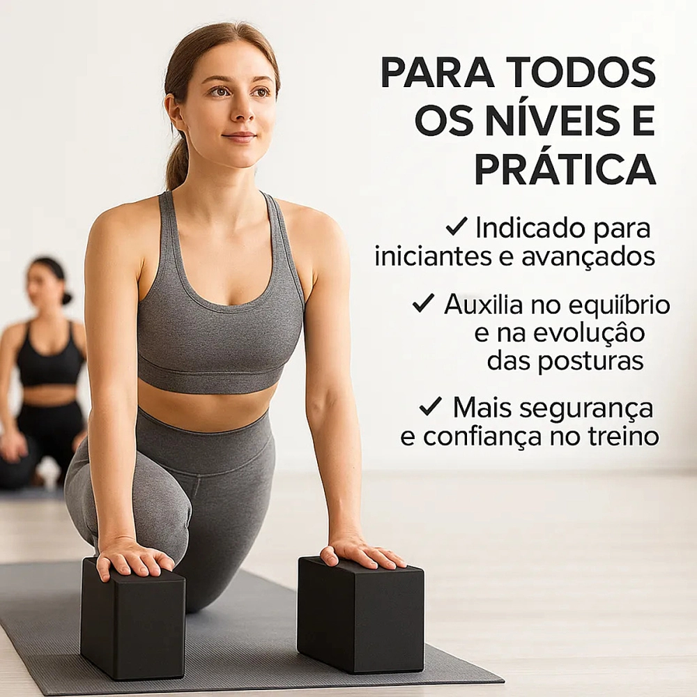 Bloco de Yoga Para Exercícios Alongamento Pilates Meditação Tijolo Funcional Alongamento Ioga 23 x 15 x 7 cm Alux