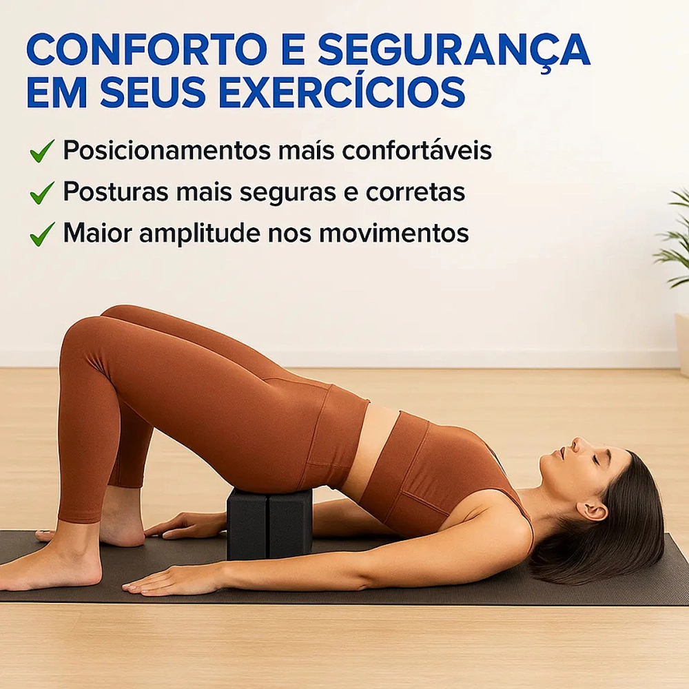 Bloco de Yoga Para Exercícios Alongamento Pilates Meditação Tijolo Funcional Alongamento Ioga 23 x 15 x 7 cm Alux