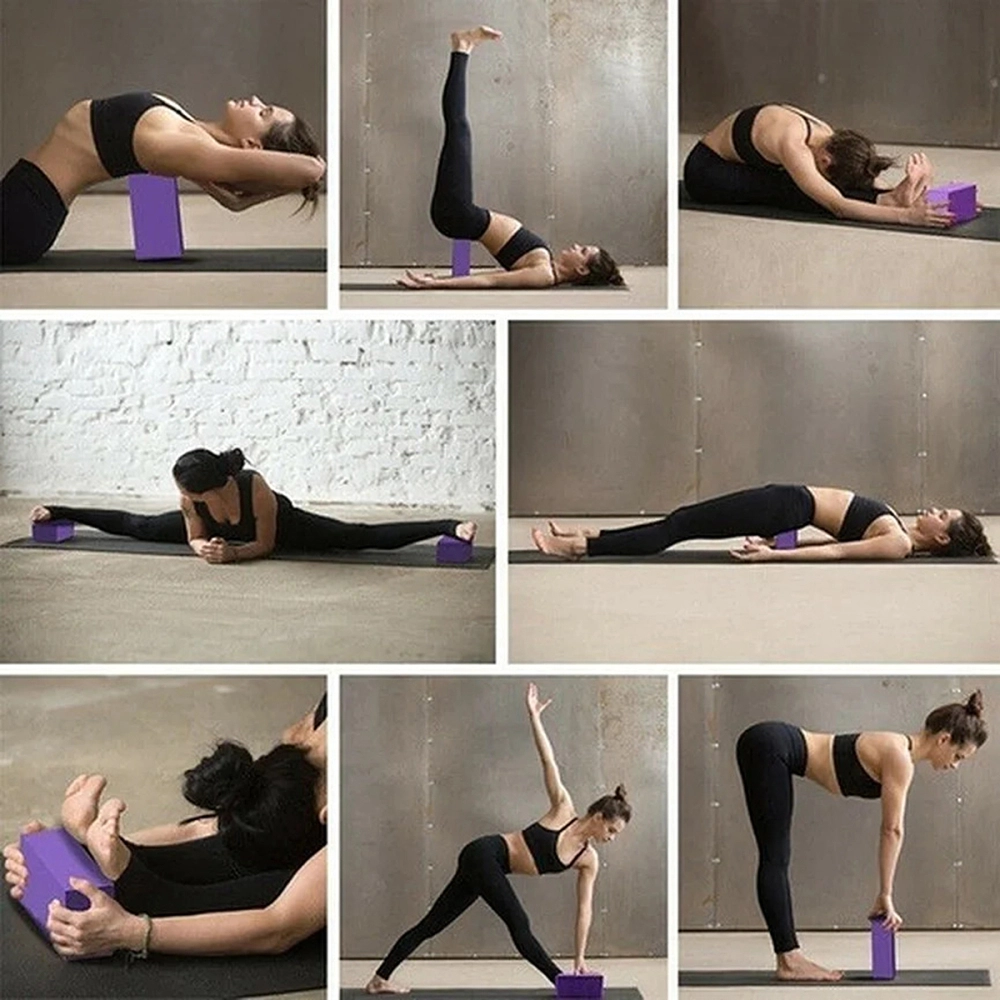Bloco de Yoga Para Exercícios Alongamento Pilates Meditação Tijolo Funcional Alongamento Ioga 23 x 15 x 7 cm Alux