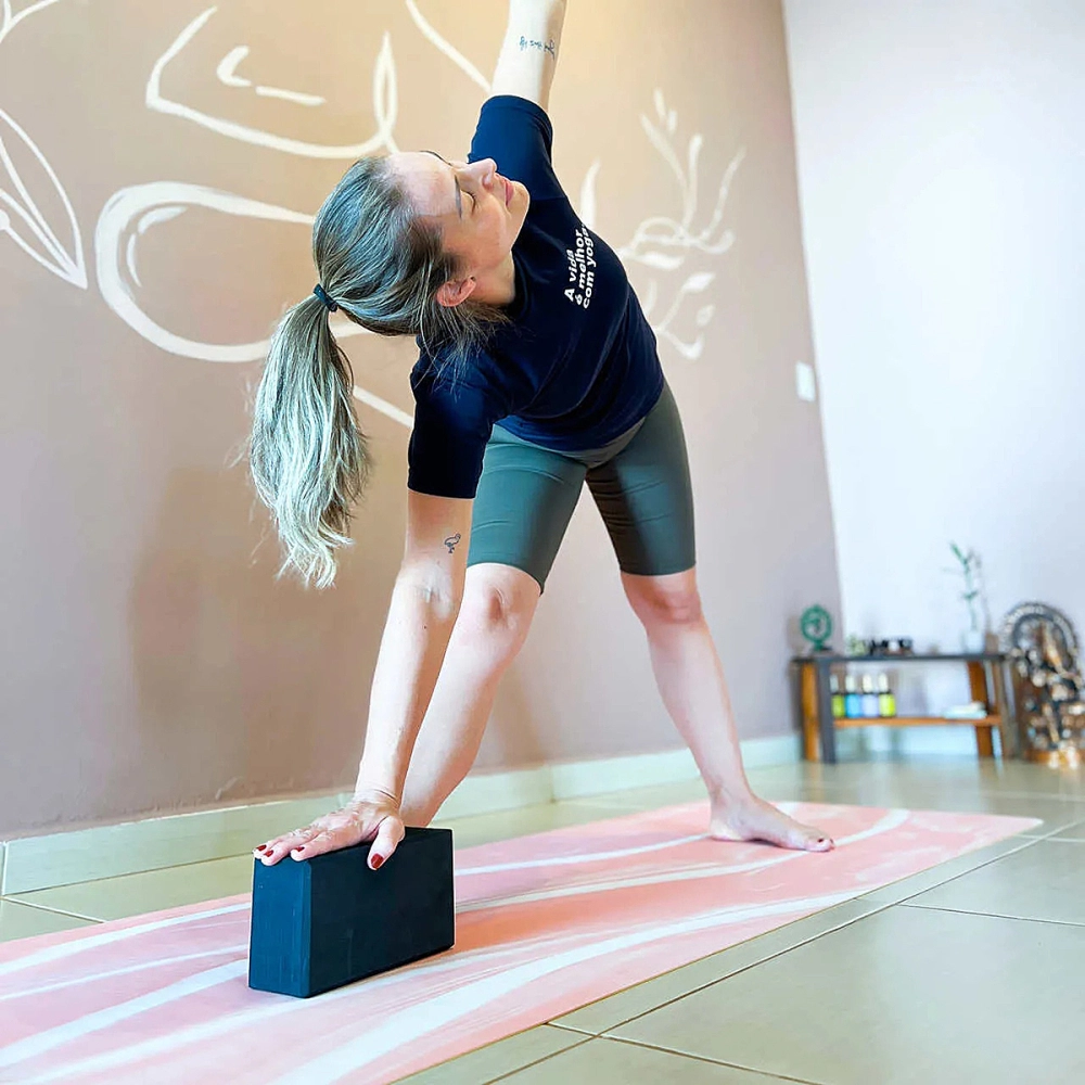 Bloco de Yoga Para Exercícios Alongamento Pilates Meditação Tijolo Funcional Alongamento Ioga 23 x 15 x 7 cm Alux