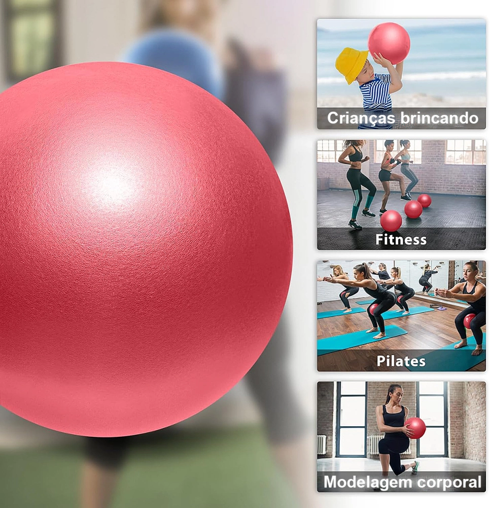 Bola Inflável Para Ginástica Exercícios Yoga Pilates Fisioterapia Overball 25 cm ALUX