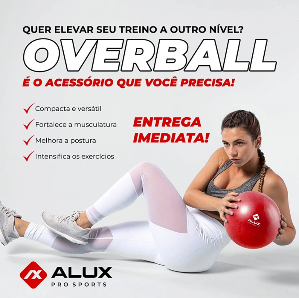 Bola Inflável Para Ginástica Exercícios Yoga Pilates Fisioterapia Overball 25 cm ALUX