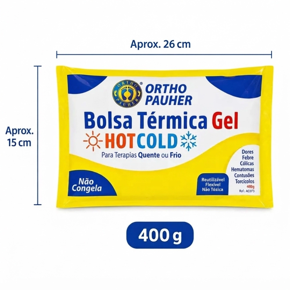 Bolsa Térmica de Gel 400g Quente e Fria Não Congela Ortho Pauher
