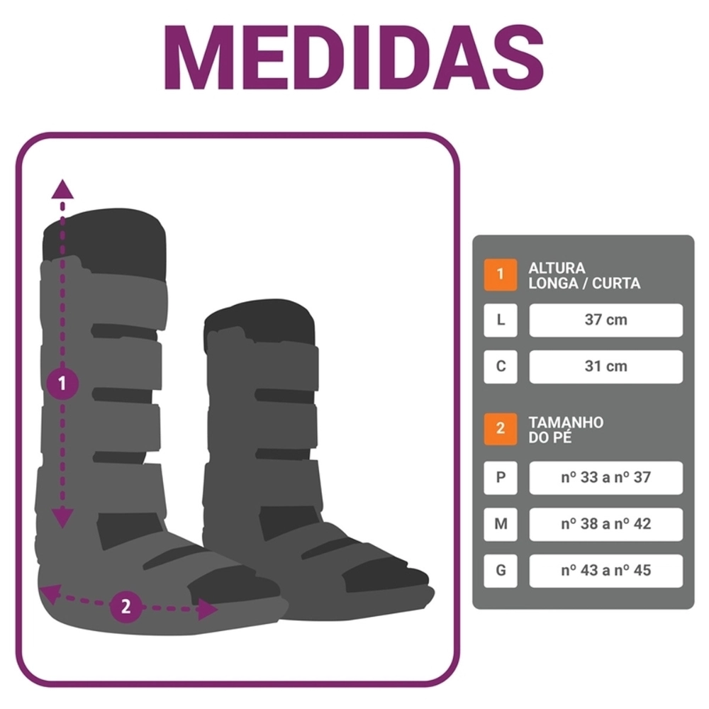 Bota Ortopédica Imobilizadora Longa Standard Hidrolight