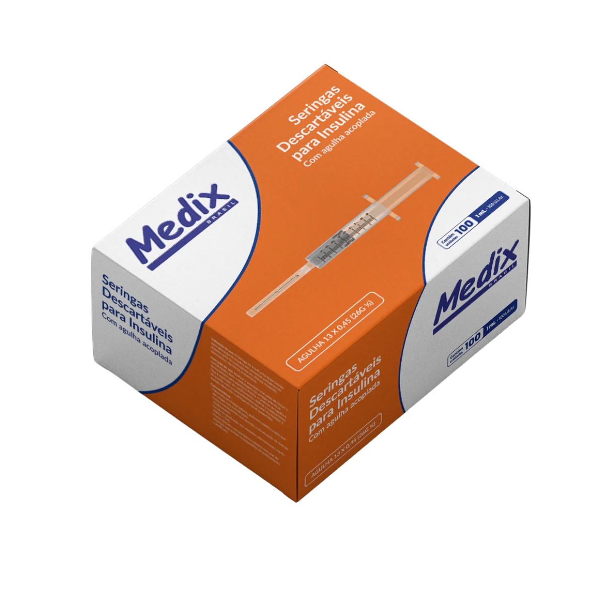 Seringa Descartáveis 1 ml Agulha 13 x 0,45mm 26G Medix 