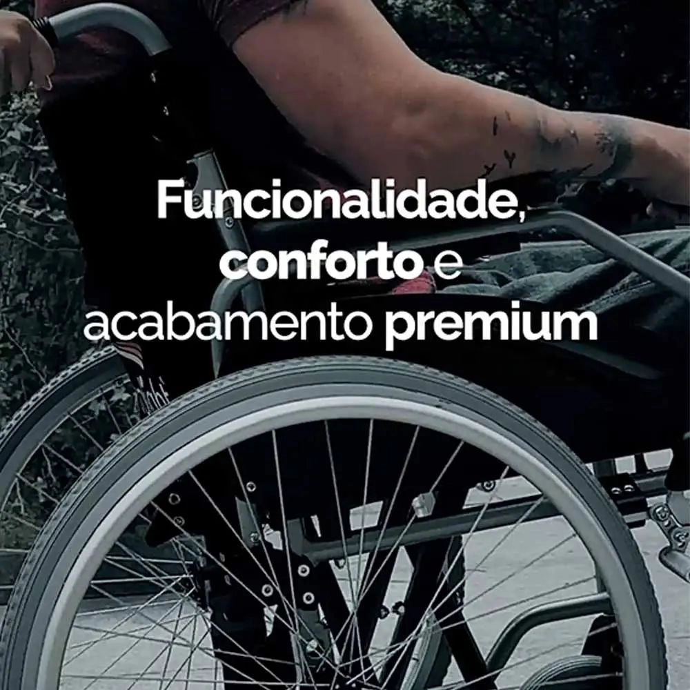 Cadeira de Rodas 125kg Aço Carbonico Basic Hidrolight 