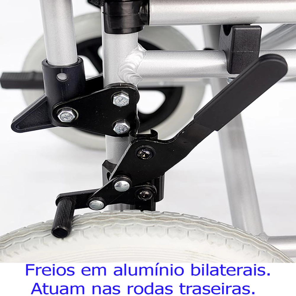 Cadeira de Rodas Dobravel Ajustavel Regulavel em Aluminio até 115 Kg Modelo Barcelona Praxis