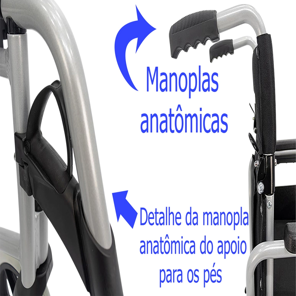 Cadeira de Rodas Dobravel Ajustavel Regulavel em Aluminio até 115 Kg Modelo Barcelona Praxis