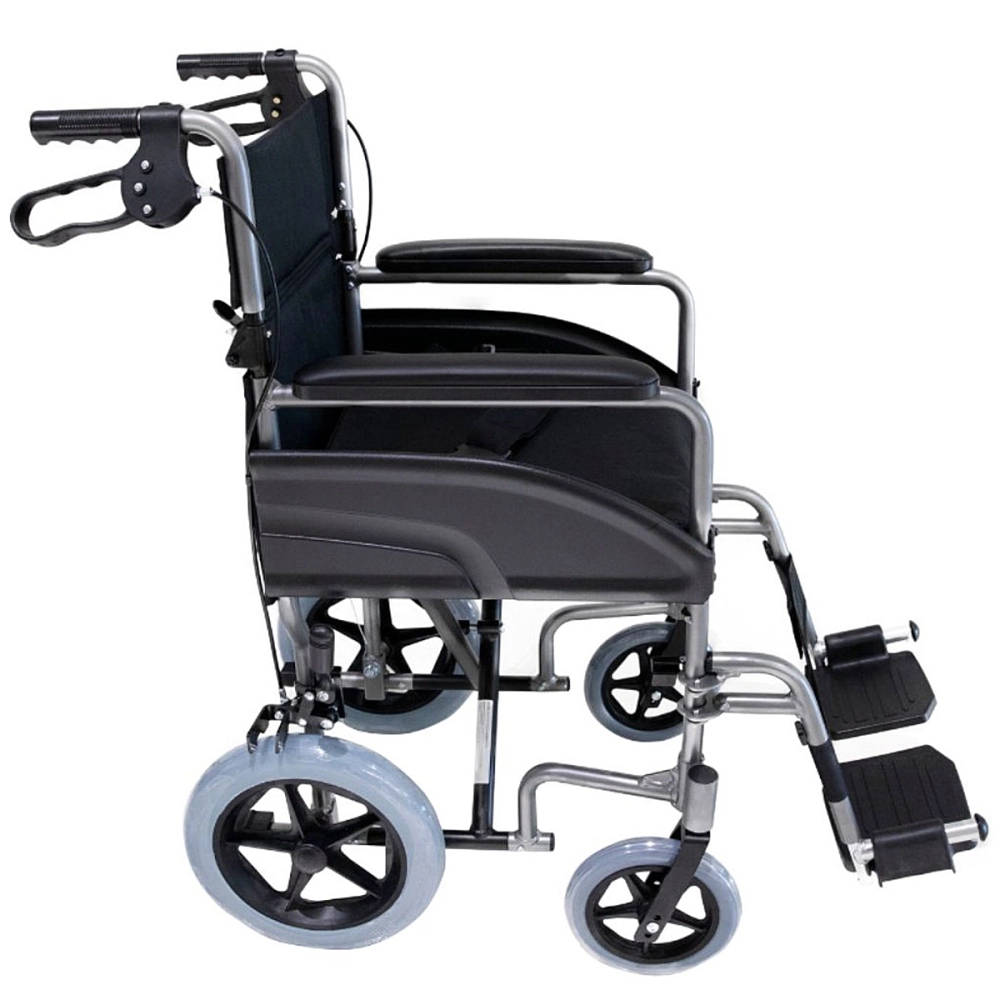 Cadeira De Rodas Manual Em Aluminio Dobravel Compacta Com Freio MBCR-2001D Capacidade De 100 Kg Assento Com Almofada 44 Cm Vibe Mobil