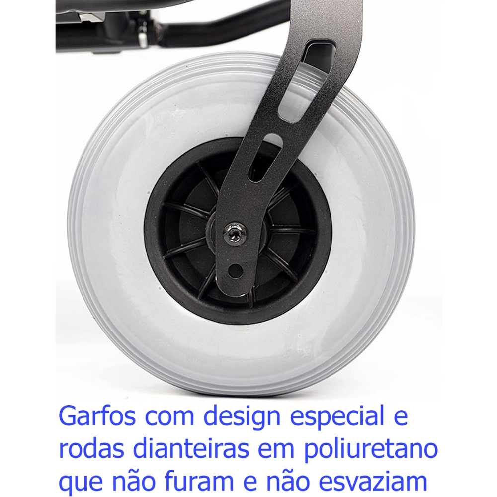 Cadeira de Rodas Motorizada Eletrica Dobravel em Aluminio Leve Compacta até 120kg Detroit Praxis