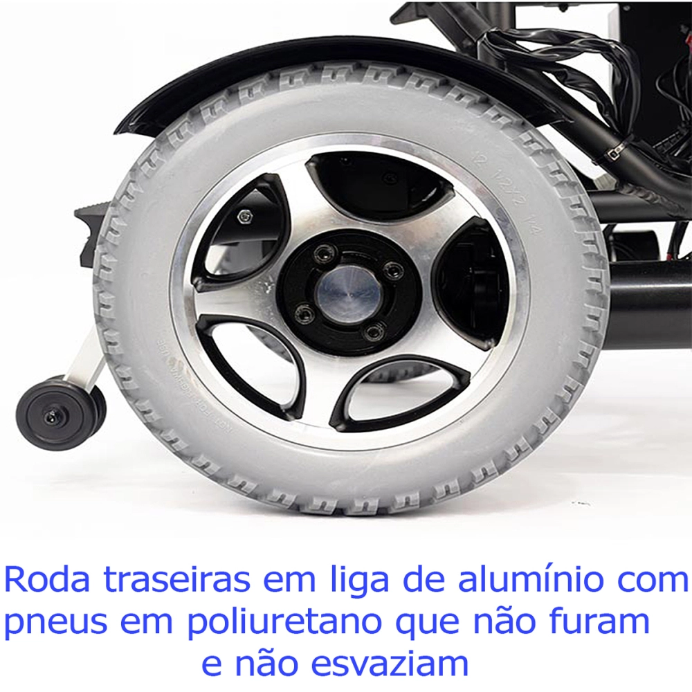 Cadeira de Rodas Motorizada Eletrica Dobravel em Aluminio Leve Compacta até 120kg Detroit Praxis