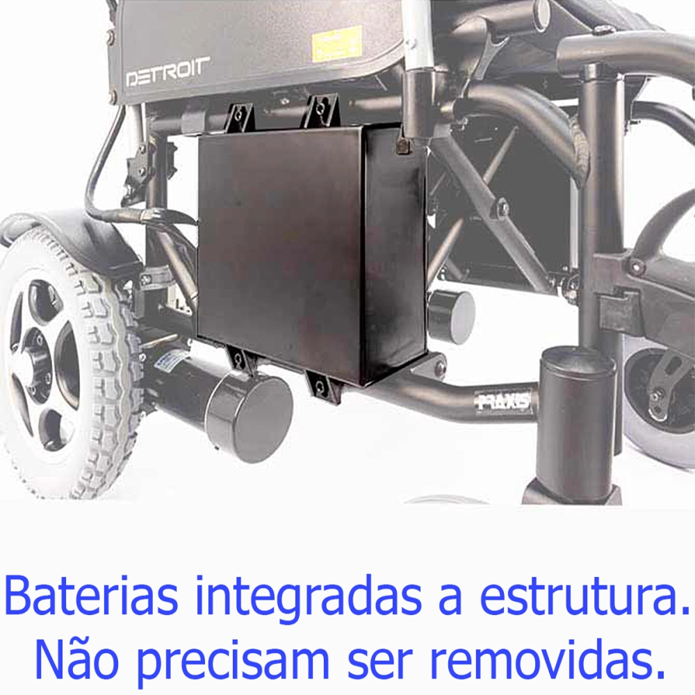 Cadeira de Rodas Motorizada Eletrica Dobravel em Aluminio Leve Compacta até 120kg Detroit Praxis