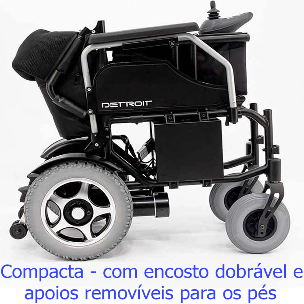 Cadeira de Rodas Motorizada Eletrica Dobravel em Aluminio Leve Compacta até 120kg Detroit Praxis