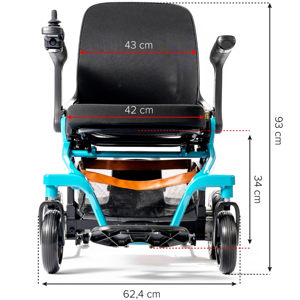 Cadeira de Rodas Motorizada Eletrica Dobravel Leve Compacta até 130kg Slim Power Lite