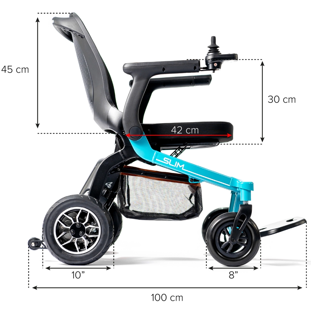 Cadeira de Rodas Motorizada Eletrica Dobravel Leve Compacta até 130kg Slim Power Lite
