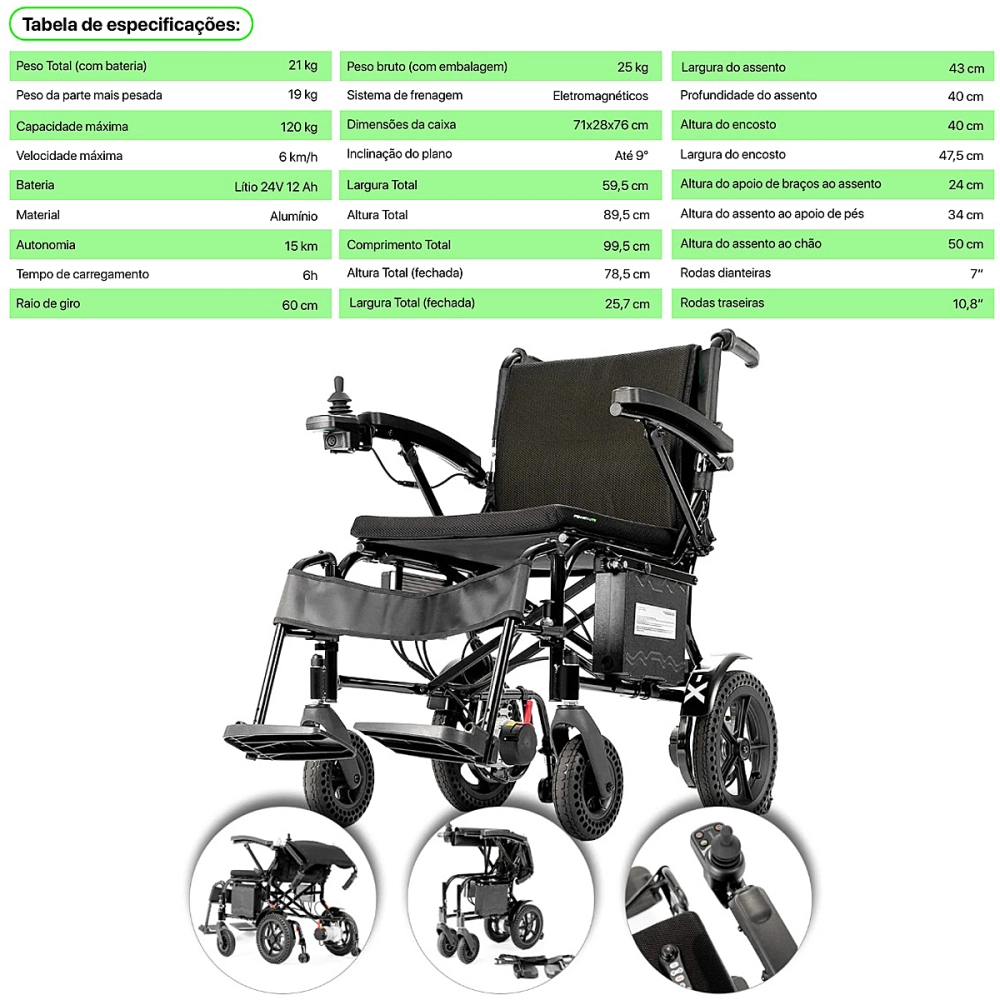Cadeira De Rodas Motorizada Eletrica Dobravel Rebativel Leve Estrutura Em Aluminio X Lite Capacidade 120 Kg Power Lite