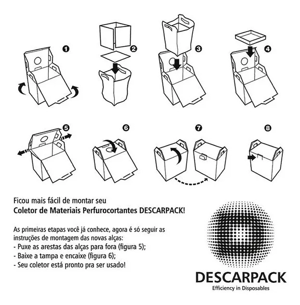 Caixa Coletora De Descarte Rígido Para Resíduos Materiais Perfuro Cortante Descarpack