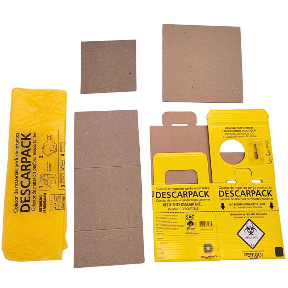 Caixa Coletora De Descarte Rígido Para Resíduos Materiais Perfuro Cortante Descarpack