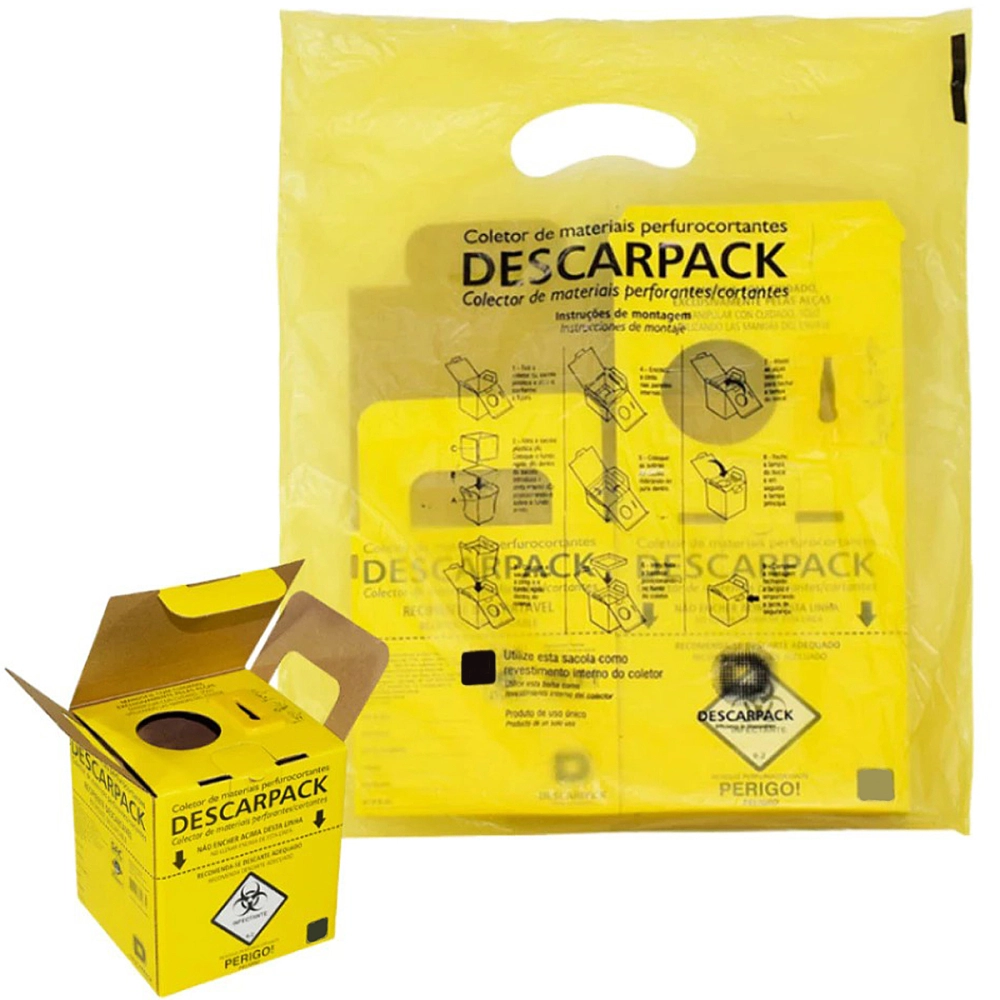 Caixa Coletora De Descarte Rígido Para Resíduos Materiais Perfuro Cortante Descarpack