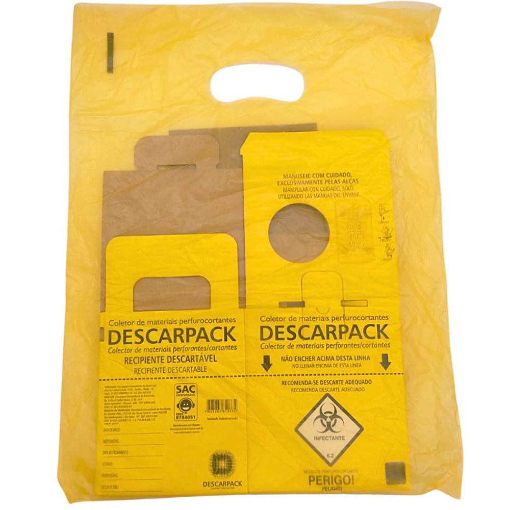Caixa Coletora De Descarte Rígido Para Resíduos Materiais Perfuro Cortante Descarpack