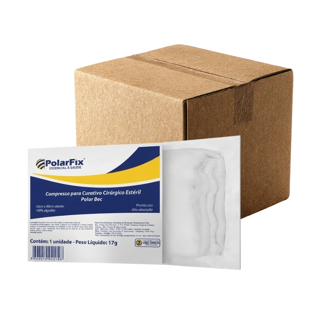 Caixa  Curativo Cirúrgico Algodonado Isobag Estéril 60 Unidades 15x60 Polarfix