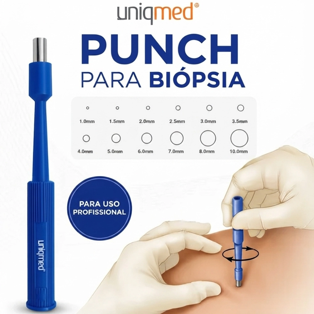 Caixa Punch Para Biopsia Dermatologico Descartavel Estéril Uniqmed