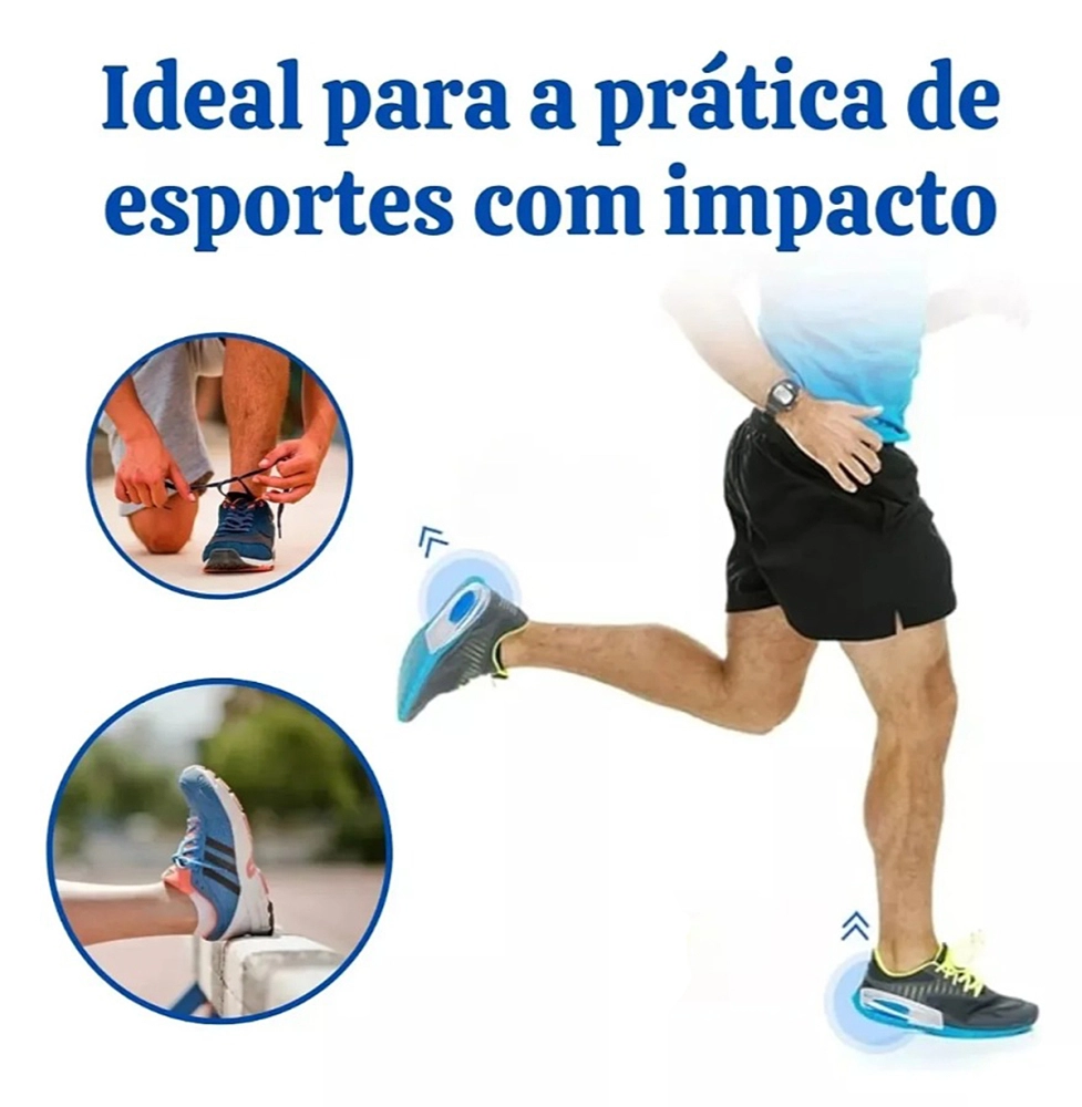 Calcanheira De Silicone Palmilha Calcanhar Ortopédica Gel Alivio Dor Fascite Plantar Esporão Calcaneo Ortho Pauher