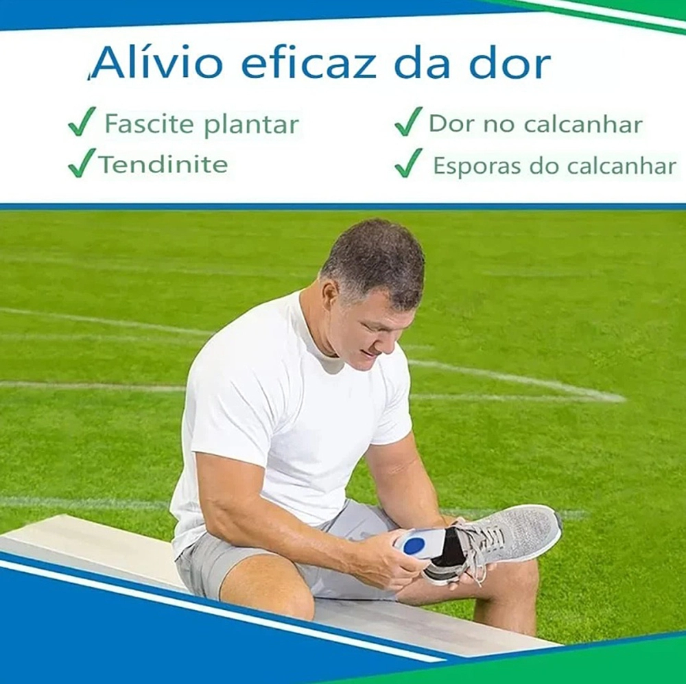 Calcanheira De Silicone Palmilha Calcanhar Ortopédica Gel Alivio Dor Fascite Plantar Esporão Calcaneo Ortho Pauher
