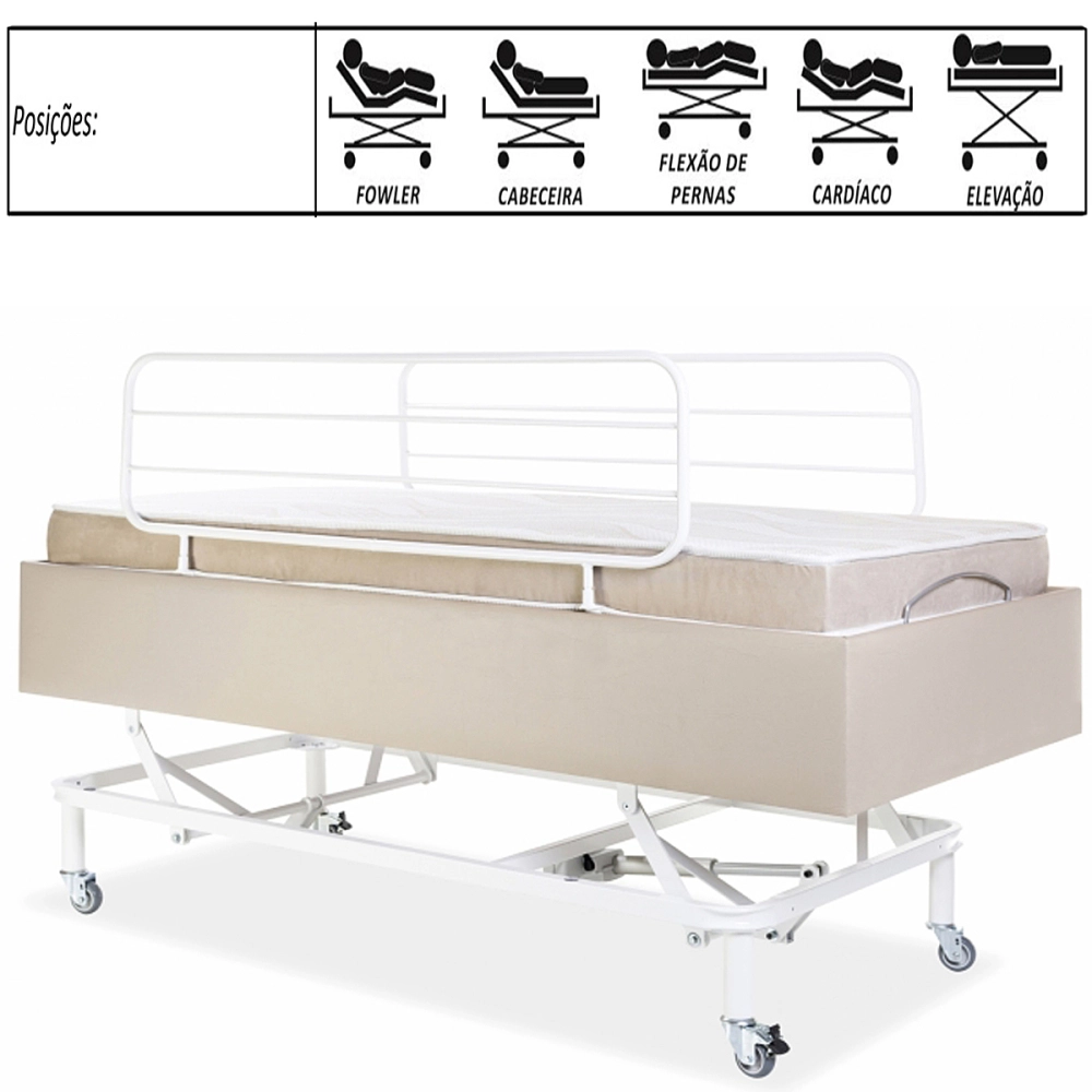 Cama Motorizada Eletrica com Elevação Articulada Resistente Controle Remoto 3 Movimentos sem Colchão Comfort Pilati