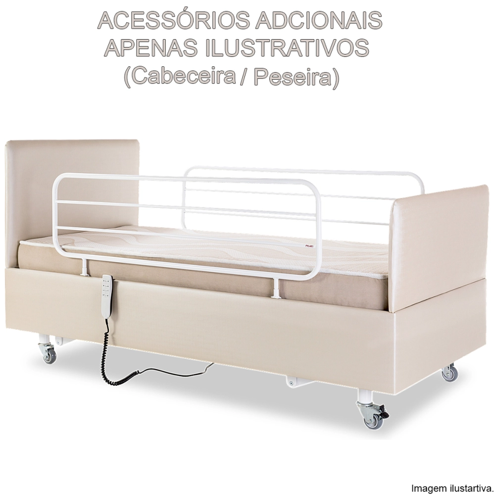 Cama Motorizada Eletrica Articulada Resistente Controle Remoto 2 Movimentos Comfort + Colchão Alta Qualidade Solteiro Espuma Macio 198 x 88 x 14 cm Life Pilati