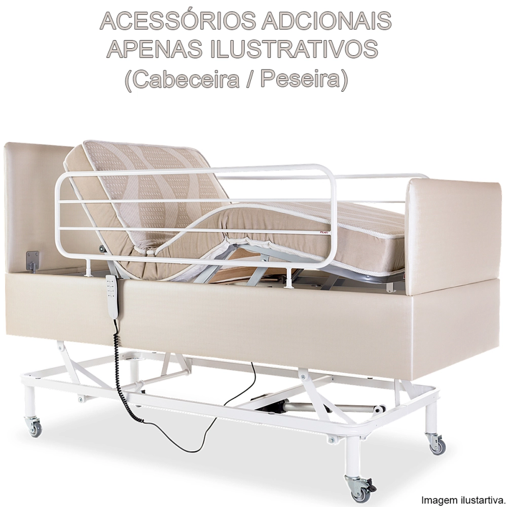 Cama Motorizada Eletrica com Elevação Articulada Resistente Controle Remoto 3 Movimentos Comfort + Colchão Alta Qualidade Solteiro Espuma Macio 198x88x14 cm Life Pilati