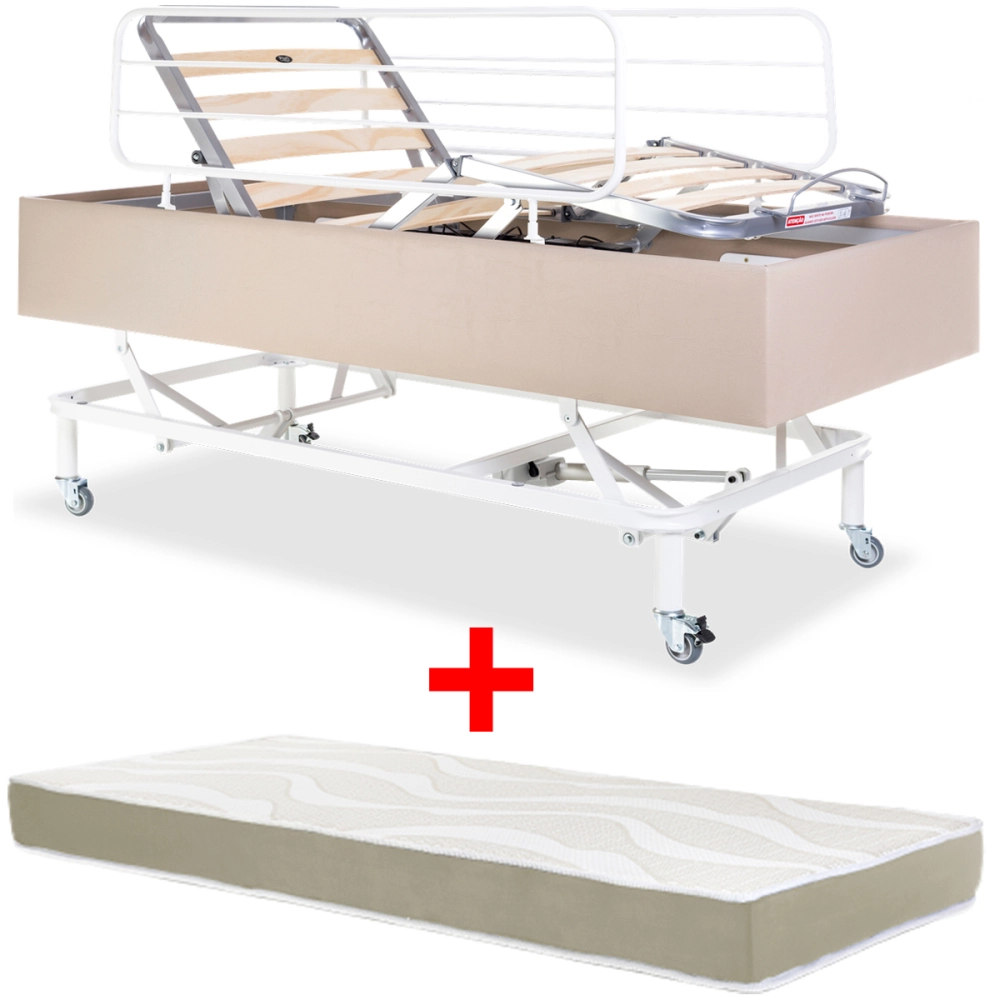 Cama Motorizada Eletrica com Elevação Articulada Resistente Controle Remoto 3 Movimentos Comfort + Colchão Alta Qualidade Solteiro Espuma Macio 198x88x14 cm Life Pilati