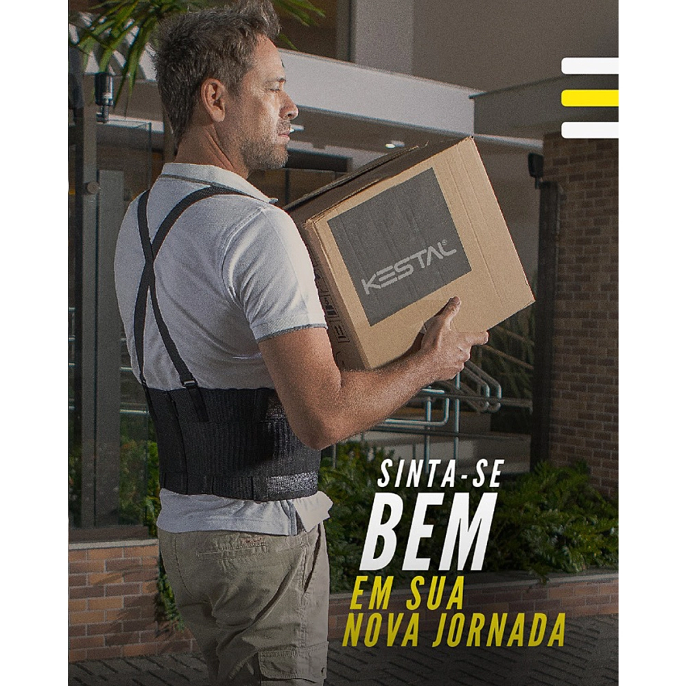 Cinta Elástica Ajustável Protetora Para Costas Coluna Lombar Cintura Postura Abdominal Com Suspensório KSN061 Kestal