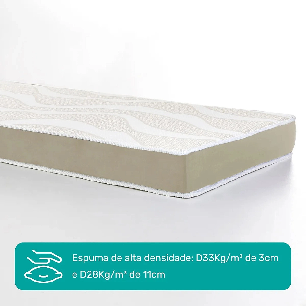 Colchão Alta Qualidade Solteiro Espuma Macio 198x88x14 cm Life Pilati