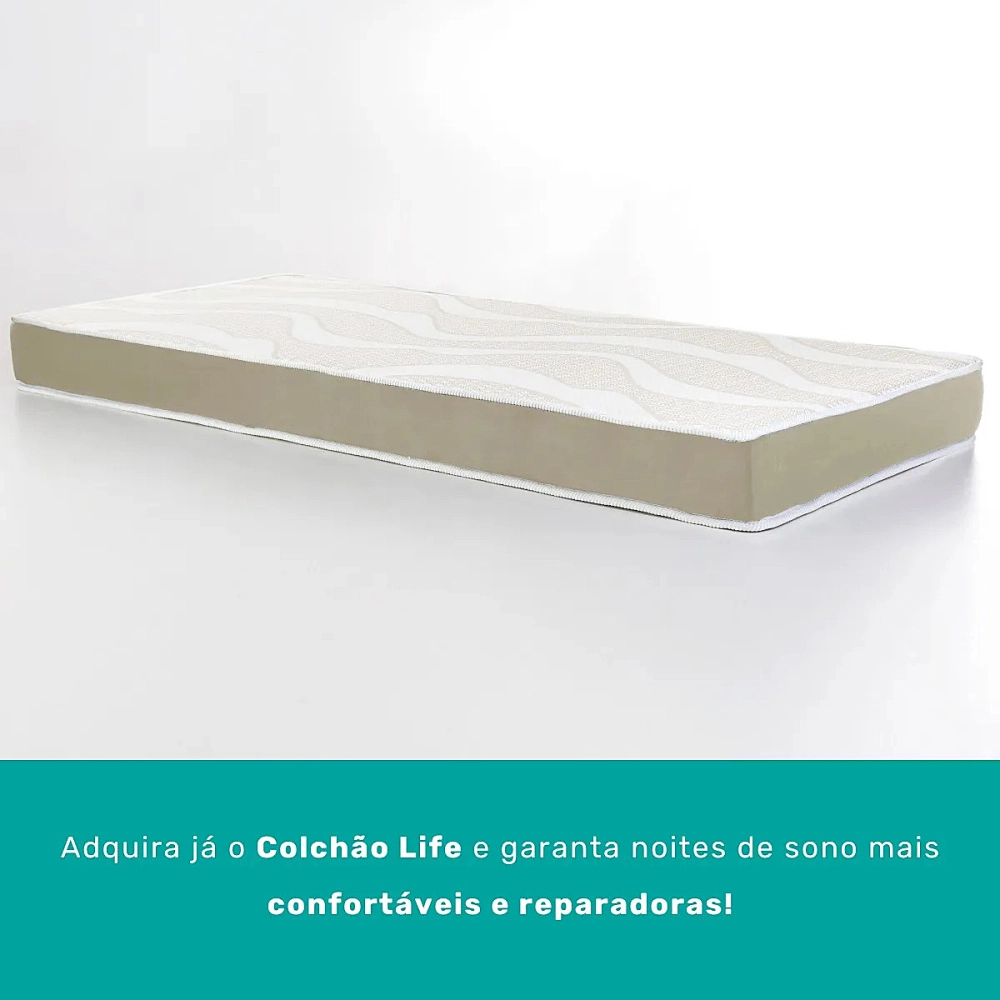 Colchão Alta Qualidade Solteiro Espuma Macio 198x88x14 cm Life Pilati