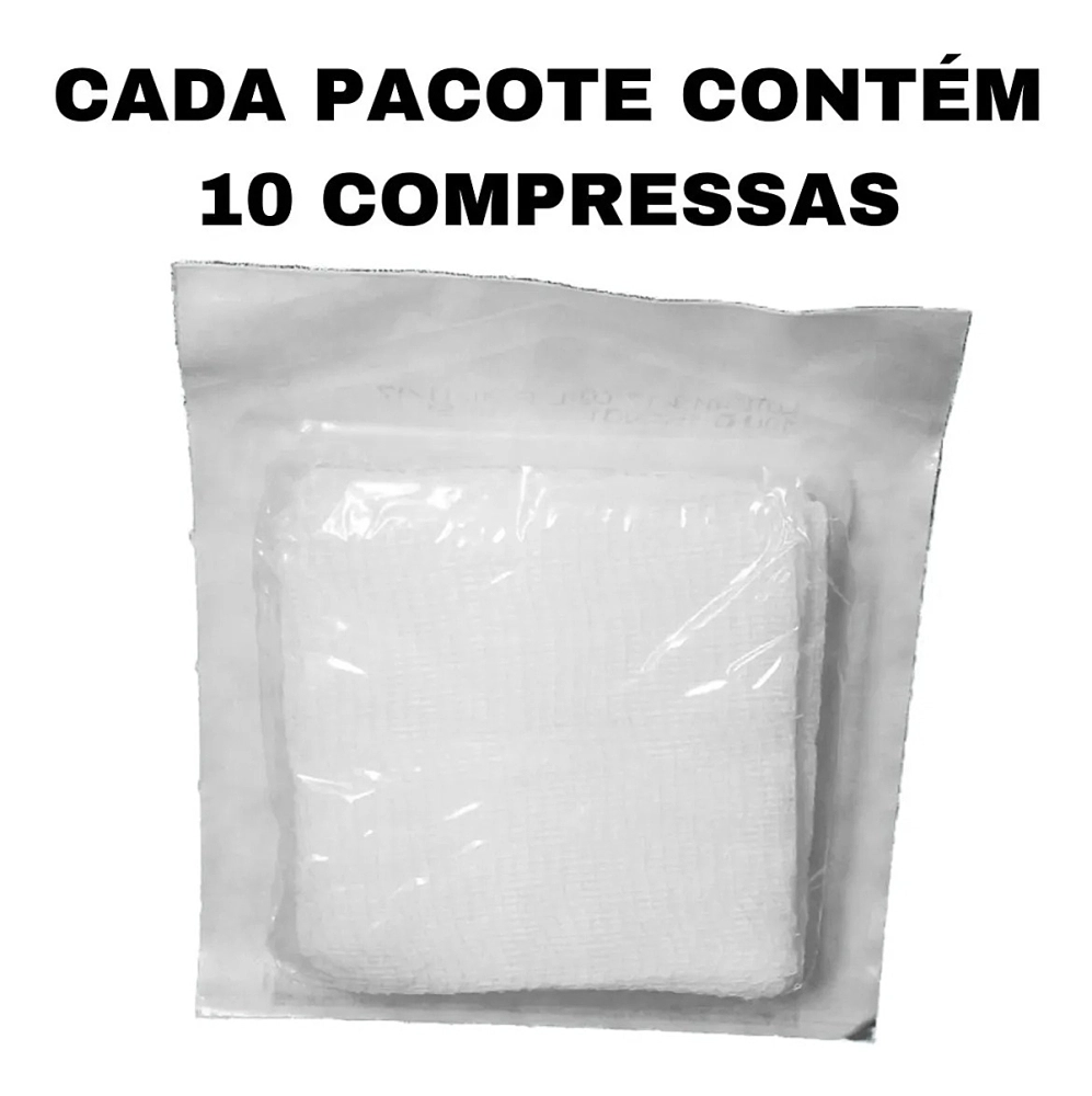 Compressa De Gaze Hidrófila Estéril Curativo 100% Algodão 7,5 x 7,5 cm MediHouse