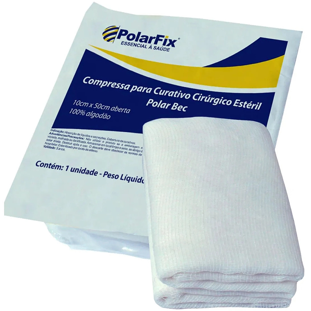 Compressa Para Curativo Gaze Cirúrgico Estéril Alta Absorção Polarfix