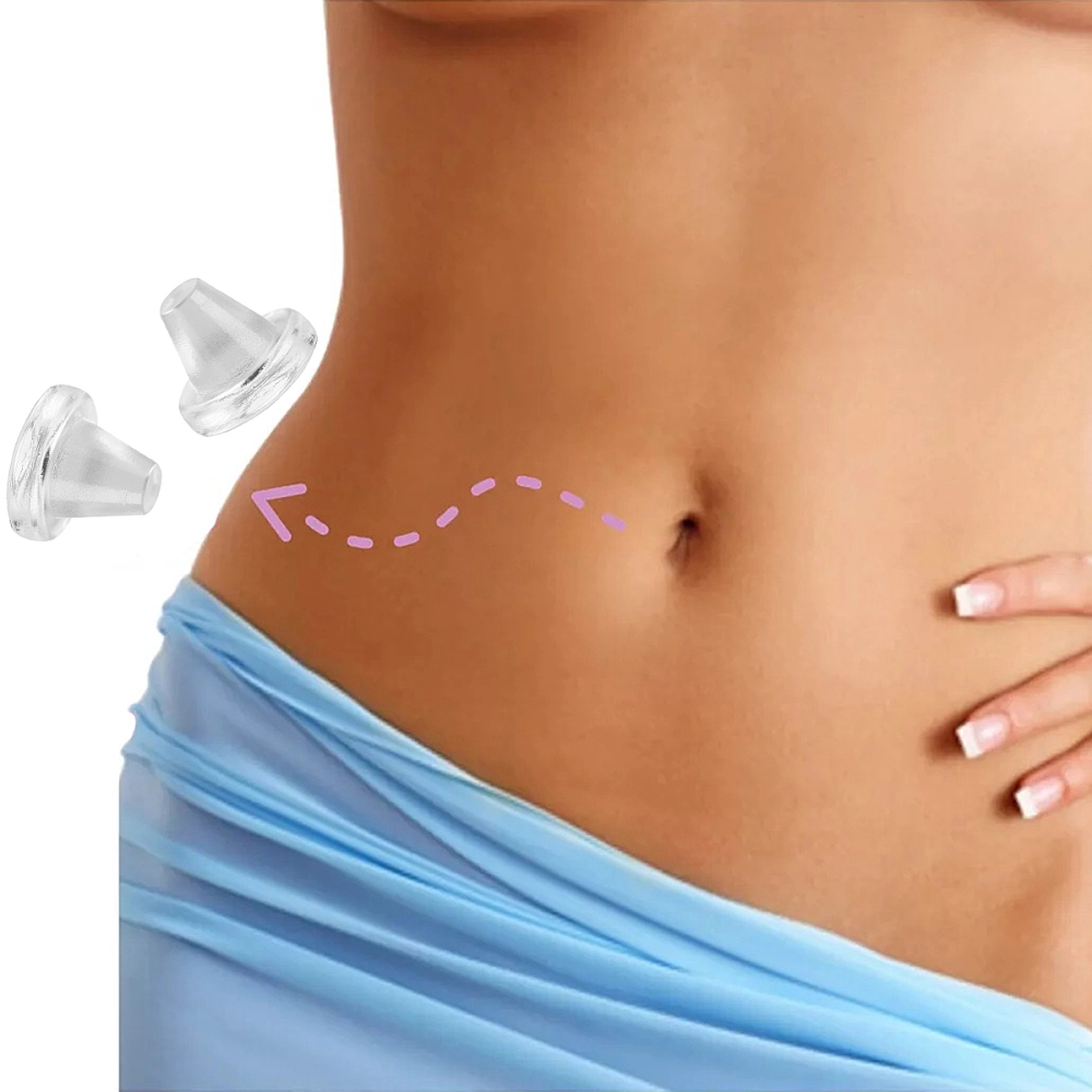 Conformador Órtese de Gel Anatômico para Umbigo Pós Cirurgia Abdominoplastia Lipoaspiração SiliForma 2 Unidades