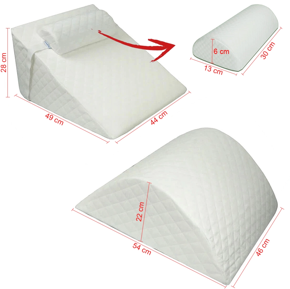 Conjunto Kit Almofadas Travesseiro Encosto Espuma Conforto Pós Operatório Cirúrgico Abdominoplastia Postura Perfetto 202213