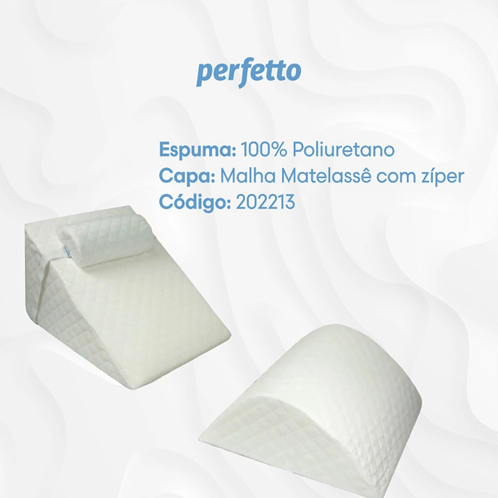 Conjunto Kit Almofadas Travesseiro Encosto Espuma Conforto Pós Operatório Cirúrgico Abdominoplastia Postura Perfetto 202213