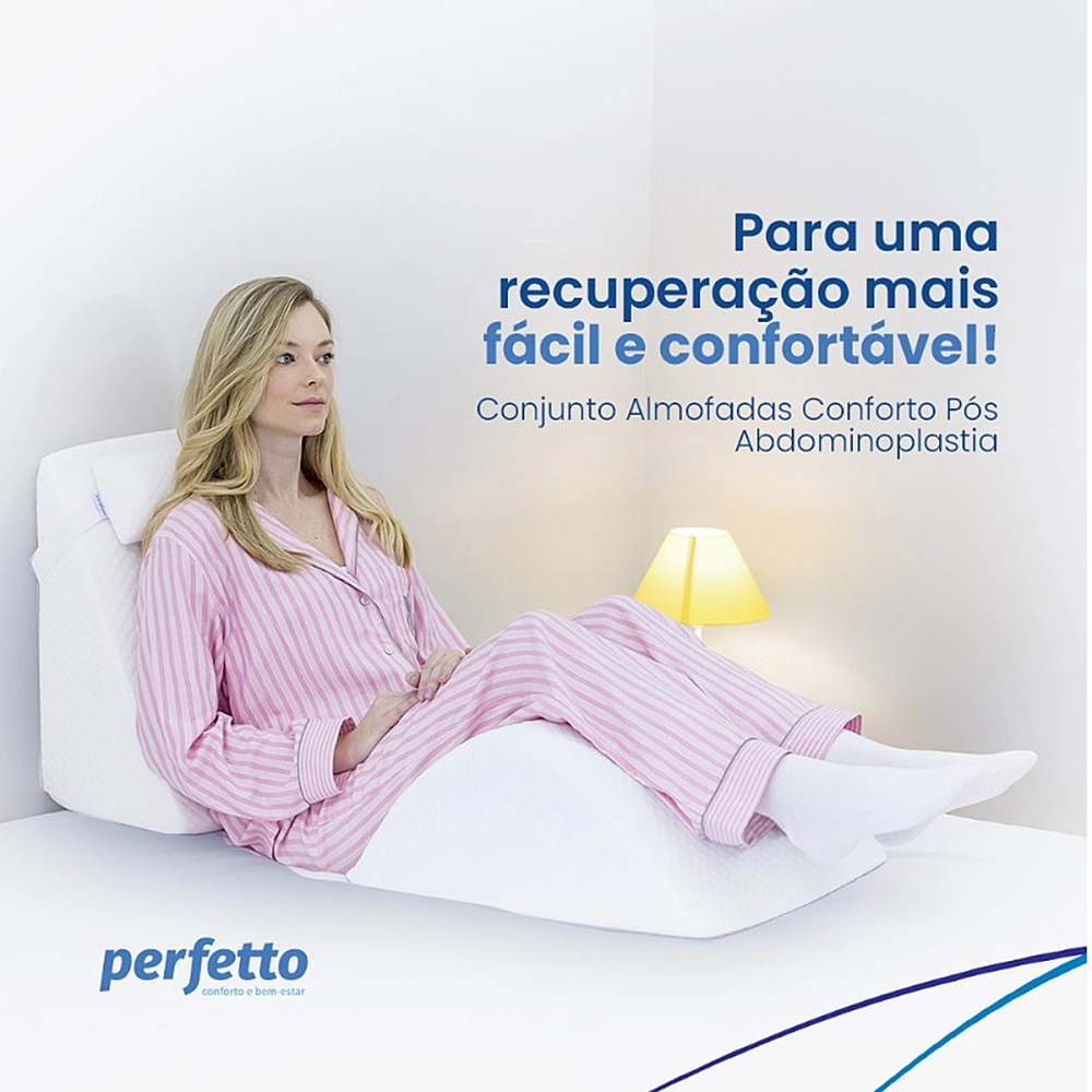 Conjunto Kit Almofadas Travesseiro Encosto Espuma Conforto Pós Operatório Cirúrgico Abdominoplastia Postura Perfetto 202213