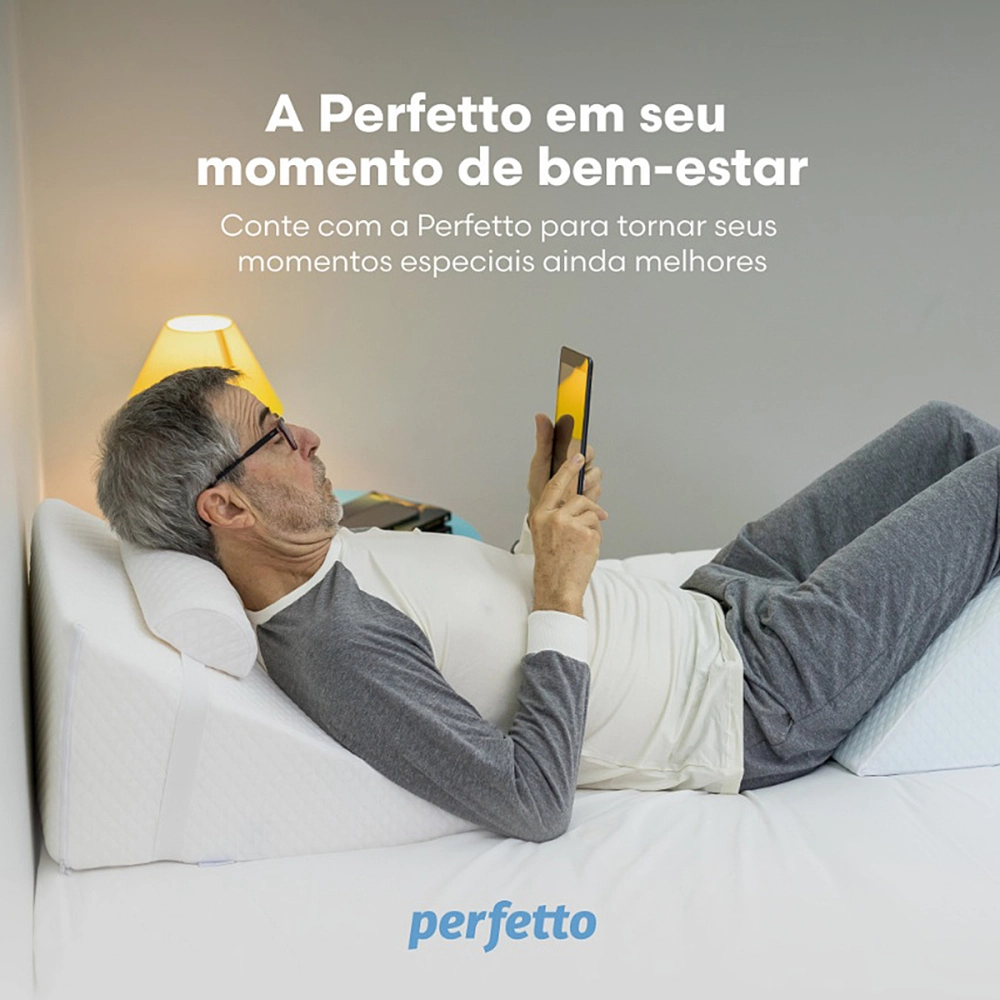 Conjunto Kit Almofadas Travesseiro Encosto Espuma Conforto Pós Operatório Cirúrgico Abdominoplastia Postura Perfetto 202213