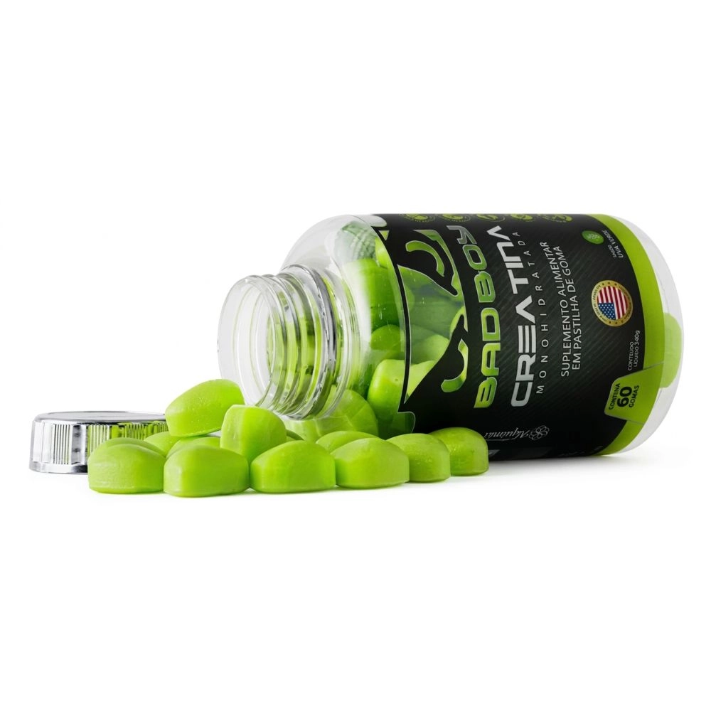 Creatina Gummy 60 Gomas Maça Verde BadBoy